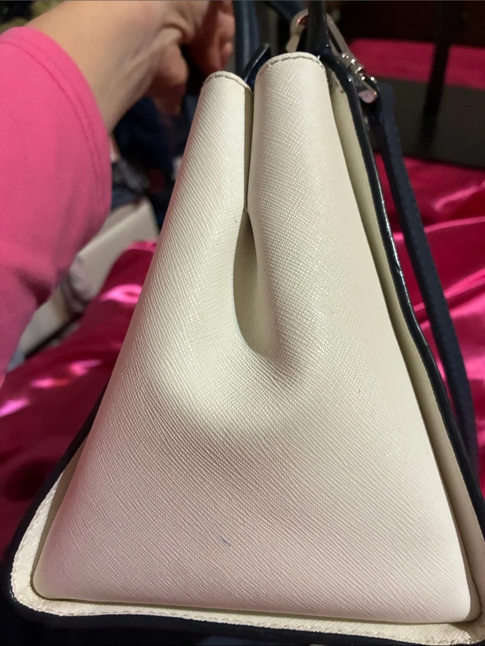 kate spade Pink and Navy Saffiano Leather Satchel/Crossbody